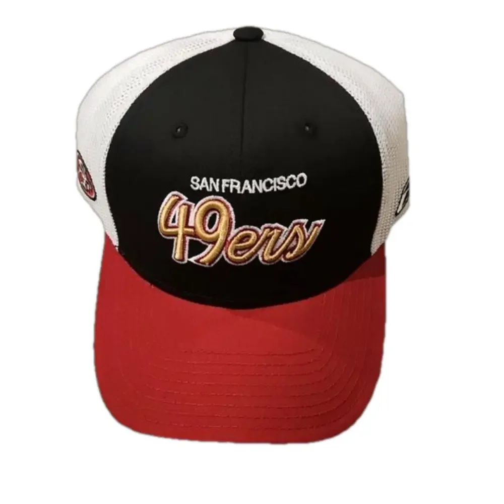 Reebok SF 49ers White Black Red Gold 2002 Vintage NFL Equipment Hat
